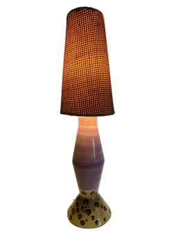 Preview: Afikanische Lampe mit bemaltem Keramikfuß